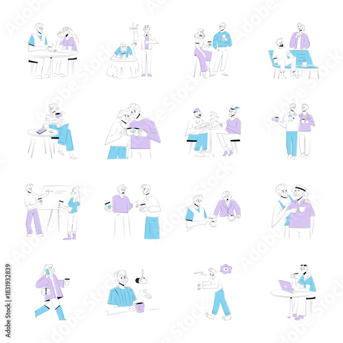 Wallpaper Mural Collection of Hand Drawn Coffee Illustrations  Torontodigital.ca