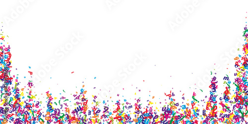 Scattered letters of latin alphabet. Colorful