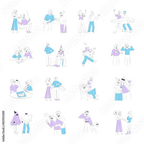 Collection of Hand Drawn Friendship Illustrations 