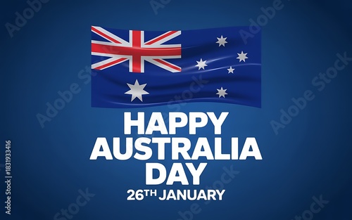 Wallpaper Mural Happy australia day january 26th with australian flag Torontodigital.ca