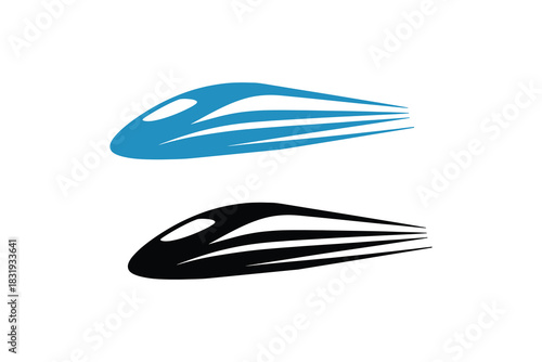 High speed bullet train logo icon, Modern transportation vector