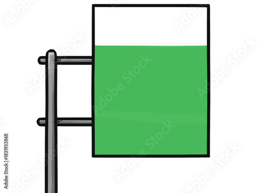 案内標識 高速道路のイラスト （筆タッチ） 交通・道路 シンプル / Brush-Style Expressway Sign Icon (Green)