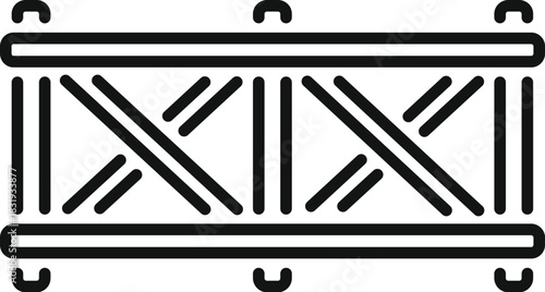 Strong metal truss structure distributing weight evenly with reinforced cross beams ensuring stability and support in construction