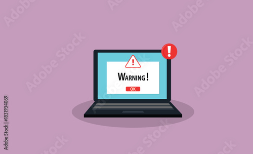 Warning.Spamming attack. Email fraud alert concept. stock illustration