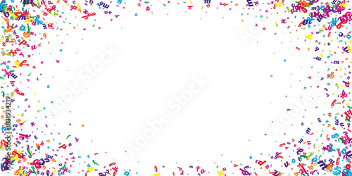 Falling letters of English language. Colorful