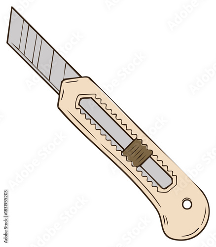 Utility knife with retractable blade, tools for arts and crafts projects, cutter for paper or cardboard