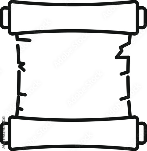 Ancient scroll with torn edges symbolizing historical documents or literary works