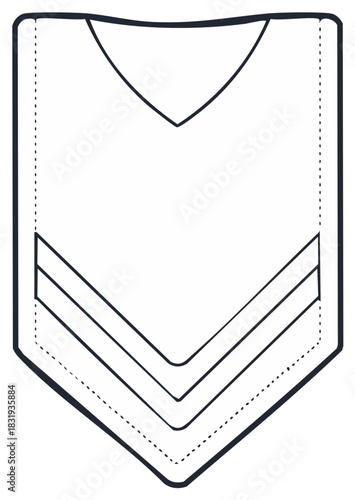 Military Rank Insignia with Three Chevrons Vector Icon