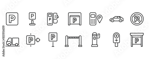 Parking icons convey modern convenience and easy navigation for drivers in urban environments seeking efficient parking solutions