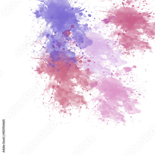 Vibrant paint splashes with dynamic color splotches art background isolated on transparent background