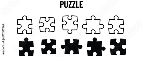 Complete the puzzle for success, brainstorming and teamwork with these vector jigsaw pieces for problem solving and strategy visualization