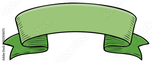 Decorative Pale Green Ribbon Banner for Festive Celebrations, Promotions or Invitations