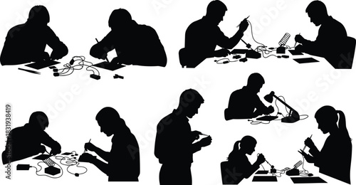 Historic stone arch bridge silhouette vector illustration, ancient Roman aqueduct or viaduct architectural concept, long multiple arches crossing graphic, old infrastructure engineering element.