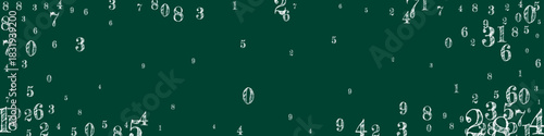 Flying digits and numbers. School math notebook