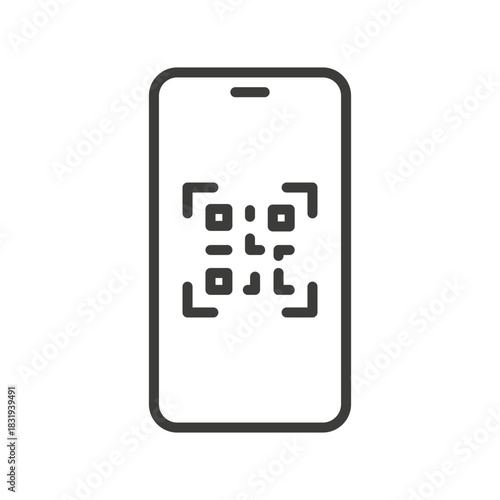 Qr code scanning icon. Scan code. Mobile payment illustration.