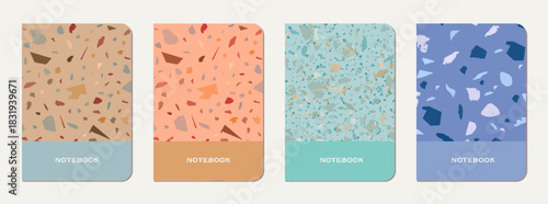 Notebook cover design. Terrazzo abstract