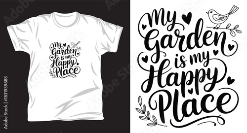 Gardening graphic vector t shirt design print.