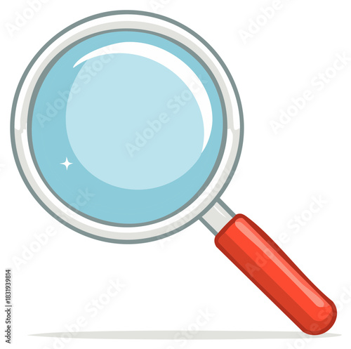 Magnifying glass illustration for search or investigation concept design object