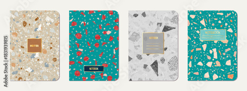 Notebook cover design. Terrazzo abstract