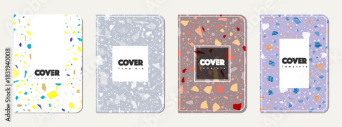 Note book cover design. Terrazzo abstract
