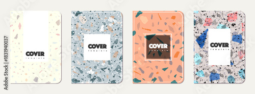 Note book cover design. Terrazzo abstract