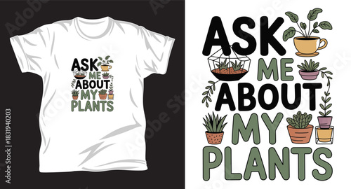 Gardening graphic vector t shirt design print.