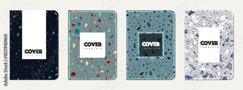 Notepad cover design. Terrazzo abstract