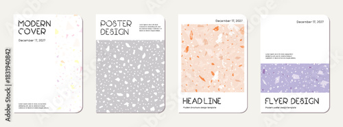 Notebook cover design. Terrazzo abstract