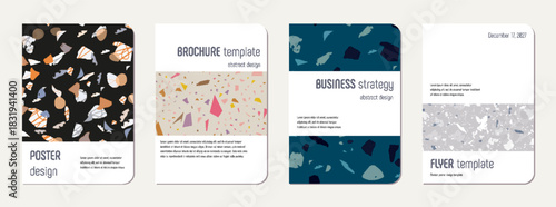 Note book cover design. Terrazzo abstract