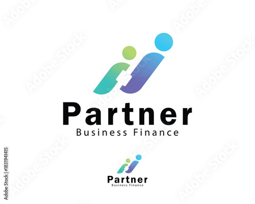 partner logo creative design concept growth business finance trading