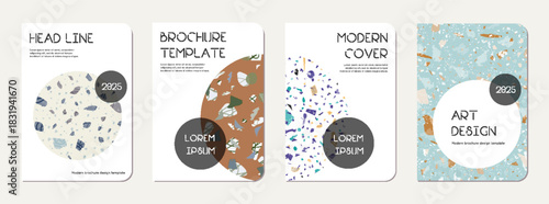 Brochure cover design. Terrazzo abstract