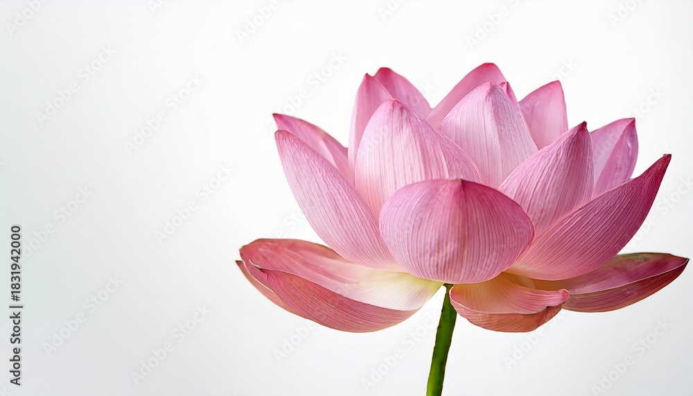 Fototapeta premium Pink Lotus Flower Blossom on White Background Isolated
