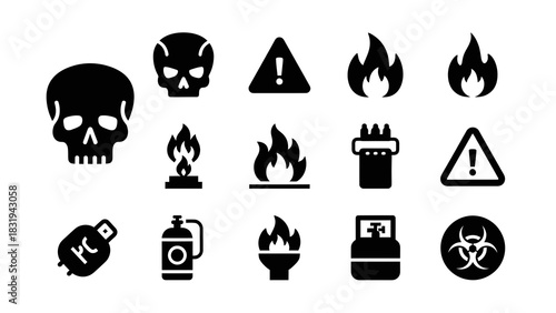 Fire Icon Set Vector Collection
