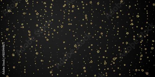 Gold sparkling star confetti.