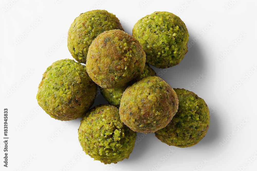 Obraz premium Crispy Falafel Balls on White Background