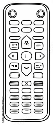 black and white tv remote control clip art preview