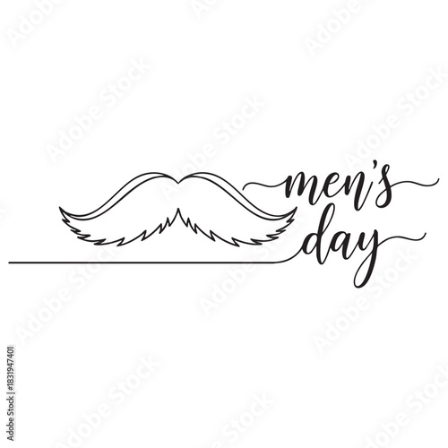 Best men's day vector line art illustration