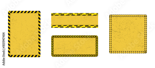Vector illustration. Yellow warning sign with copy space on white background.
