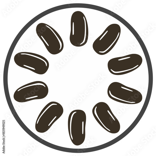 Kidney Beans in a Circle Arrangement on a Plate