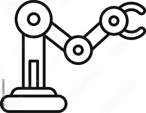Mechanical arm performing a task, symbolizing industrial automation and advanced manufacturing