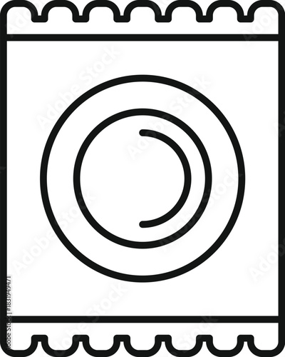 Condom wrapper presenting contraception for safe sex and disease prevention