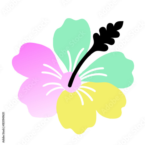 Hibiscus floral arrangement in a vibrant palette: A beautiful floral arrangement is a burst of color, with soft pastels petals radiating elegance. 