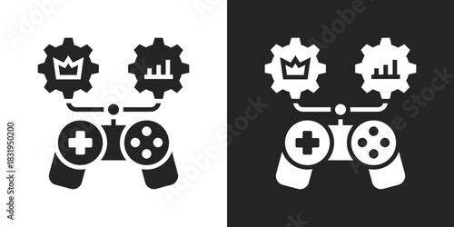Gamification Icon In Black And White Glyph Style