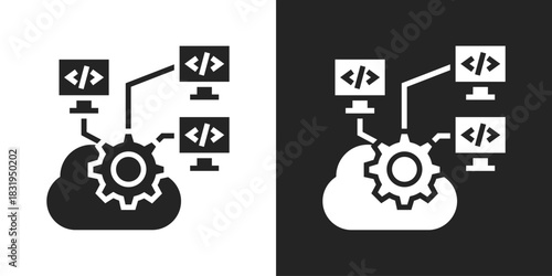 Upload Icon In Black And White Glyph Style