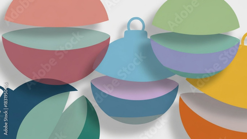 Colorful christmas ornaments vector illustration for festive holiday season design and decoration ideas