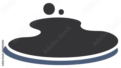 Oil Spill Illustration with Droplets Crude Petroleum Leak Symbol