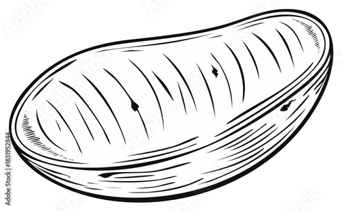 Stylized illustration of a grilled potato with grill marks