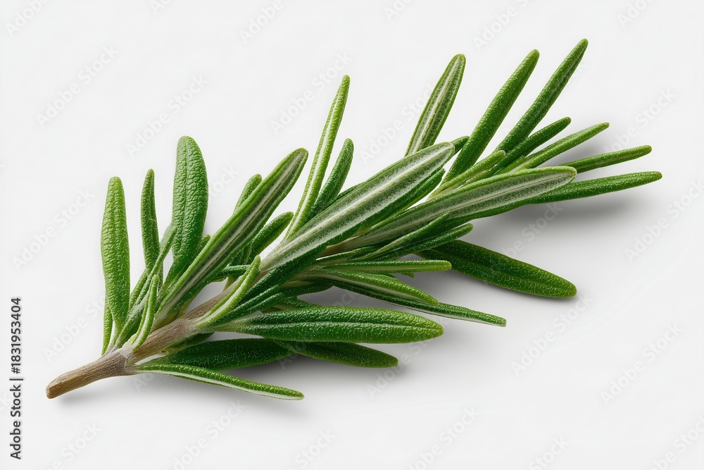 Fototapeta premium Fresh Rosemary Sprig on White Background
