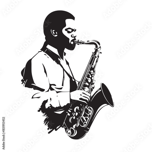 jazz musician playing saxophone