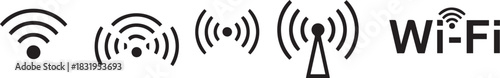 Wireless Technology and Connectivity Network Signal Icons Collection Vector Illustration
